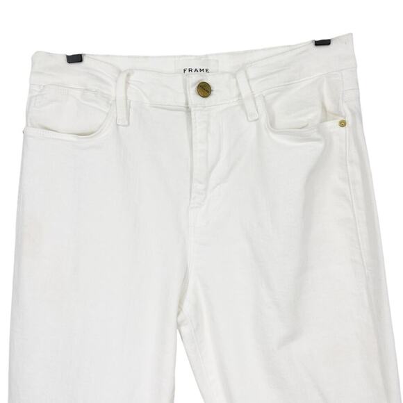 Frame Denim Le High Flare Jean in Blanc White Women's Size 29 - Picture 5 of 11